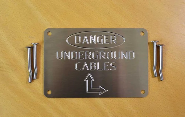 Underground cable routes Stainless Steel Labels