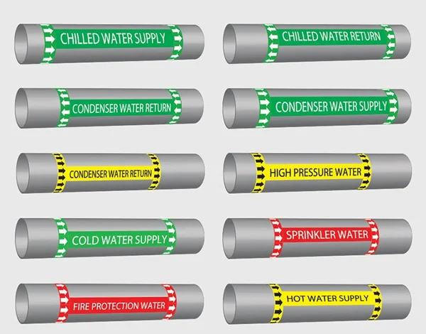 thumbnail image 2 of 8x2 Inch Pipe Marker – Potable Water Sticker Vinyl Sign, Industrial Decal 2 of 5
